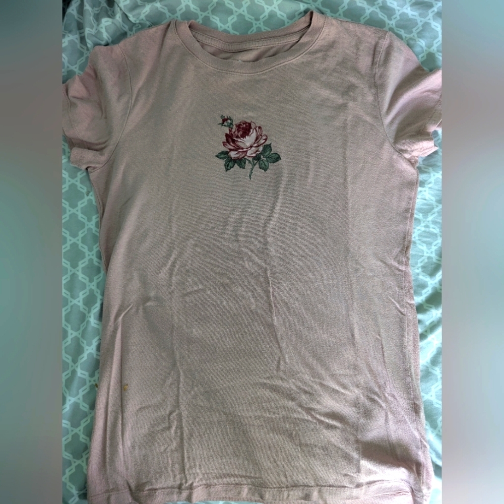 Free State Pink Embellished Fitted Short Sleeve Tee